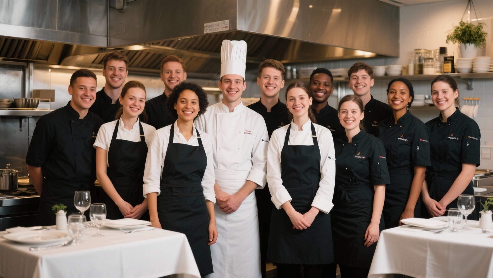 Équipe de restauration en cuisine préparant des commandes